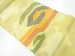 手織り紬抽象模様織り出し名古屋帯